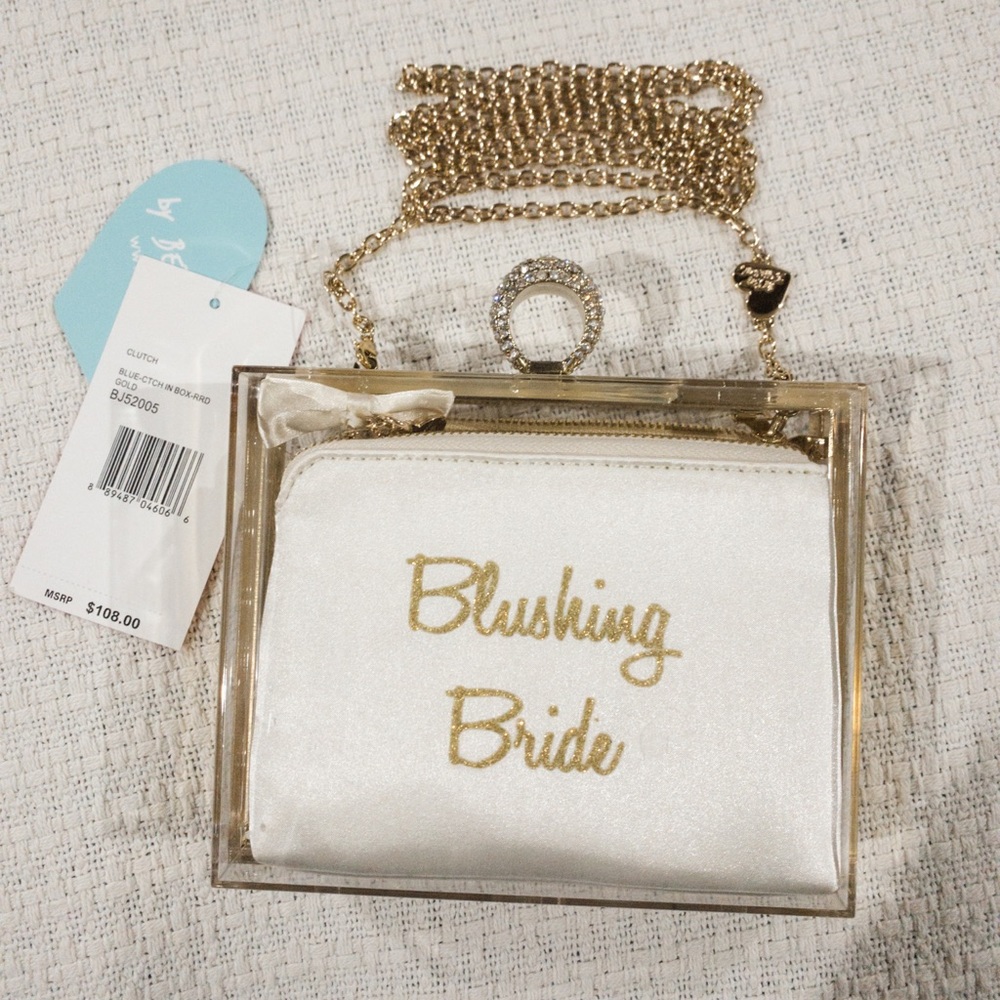 NWT Blue by Betsey Johnson Blushing Bride Clutch